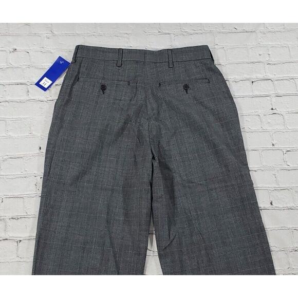 Alan Flusser Golf Pants Flat Front Gray Plaid MENS SIZE 31X30 - Picture 4 of 7